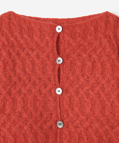 WALANCE(ワランス)の「WALANCE | ウールモヘア クロップドカーディガン WOMEN(カーディガン/ボレロ・レディース・ホワイト系その他/レッド・F)」の5枚目の写真