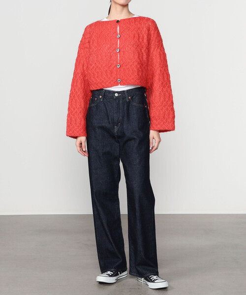 WALANCE(ワランス)の「WALANCE | ウールモヘア クロップドカーディガン WOMEN(カーディガン/ボレロ・レディース・ホワイト系その他/レッド・F)」の12枚目の写真