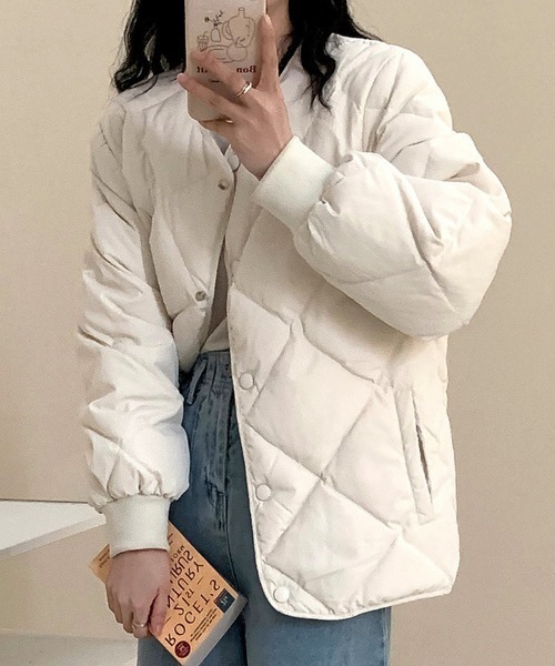 セール】キルティングノーカラージャケット（その他アウター