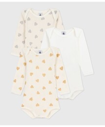 PETIT BATEAU | 長袖ボディ３枚組(ロンパース)