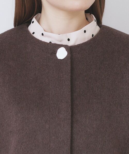 セール】ノーカラーショートコート（ノーカラーコート）｜index