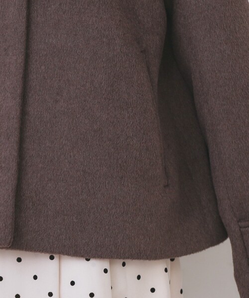 セール】ノーカラーショートコート（ノーカラーコート）｜index