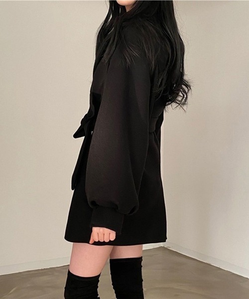 WEGO(ウィゴー)の「WEGO/ウエストマークジャケットワンピース(チェスターコート・レディース・ブラック/アイボリー・LARGE/MEDIUM)」の17枚目の写真