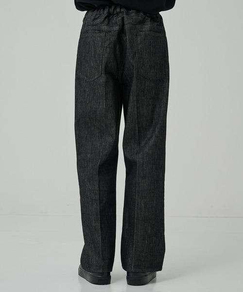 STUDIOUS(ステュディオス)の「【STUDIOUS】センタープレスが"消えない"デニム/リントラックワイドデニムトラウザーズ(デニムパンツ・メンズ・ブラック/インディゴブルー・1/2/3)」の4枚目の写真