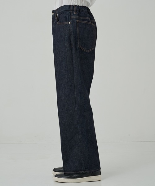 STUDIOUS(ステュディオス)の「【STUDIOUS】センタープレスが"消えない"デニム/リントラックワイドデニムトラウザーズ(デニムパンツ・メンズ・ブラック/インディゴブルー・1/2/3)」の8枚目の写真