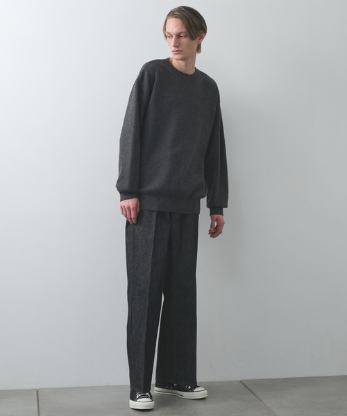 STUDIOUS(ステュディオス)の「【STUDIOUS】センタープレスが"消えない"デニム/リントラックワイドデニムトラウザーズ(デニムパンツ・メンズ・ブラック/インディゴブルー・1/2/3)」の14枚目の写真