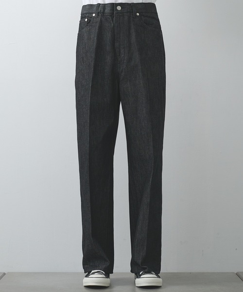 STUDIOUS(ステュディオス)の「【STUDIOUS】センタープレスが"消えない"デニム/リントラックワイドデニムトラウザーズ(デニムパンツ・メンズ・ブラック/インディゴブルー・1/2/3)」の21枚目の写真