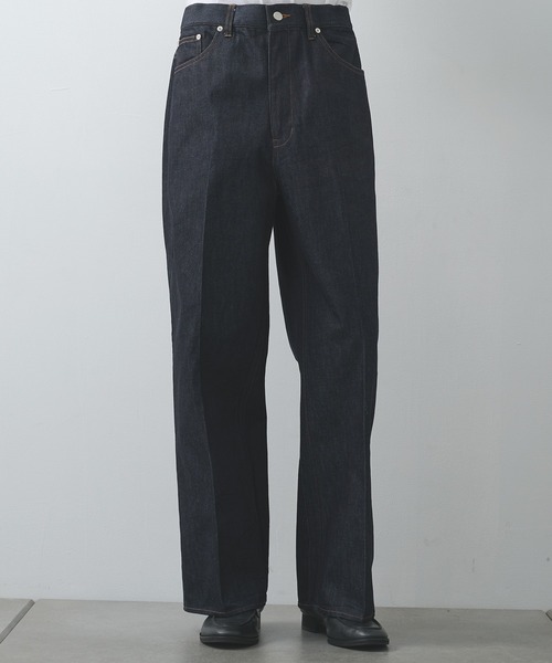 STUDIOUS(ステュディオス)の「【STUDIOUS】センタープレスが"消えない"デニム/リントラックワイドデニムトラウザーズ(デニムパンツ・メンズ・ブラック/インディゴブルー・1/2/3)」の22枚目の写真