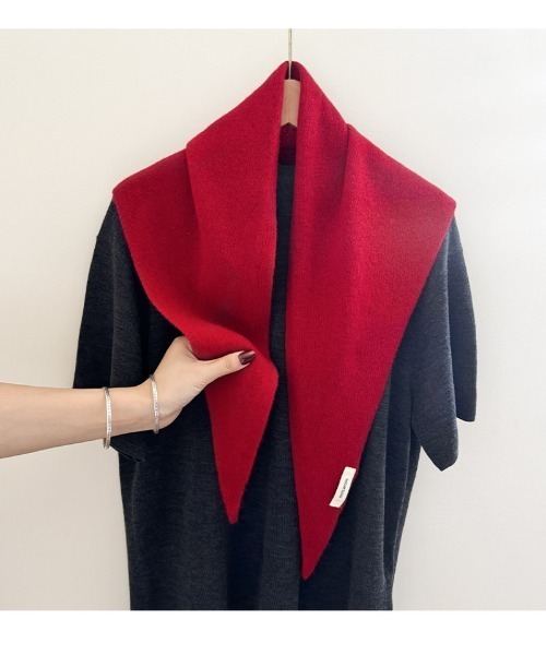 セール】ウール100%素材 三角ニットスカーフ（バンダナ/スカーフ