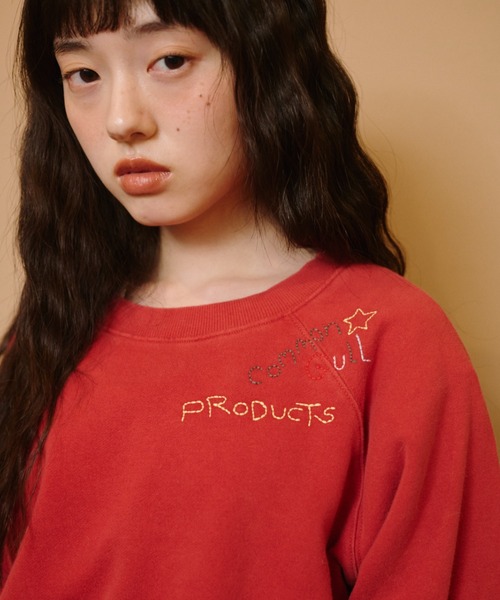 common gull products.(コモンガルプロダクツ)の「【種まき】針と糸スウェット(スウェット・レディース・ネイビー/レッド系/杢グレー・LARGE/MEDIUM/SMALL)」の9枚目の写真