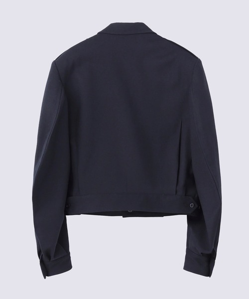 JOHN LAWRENCE SULLIVAN（ジョンローレンスサリバン）の「【JOHN LAWRENCE SULLIVANジョーンローレンスサリバン】WOOL BARATHEA MASSIVE ROUNDED SLEEVE IKE JACKET（ブルゾン・メンズ・ブラック・44/46）」の2枚目の写真