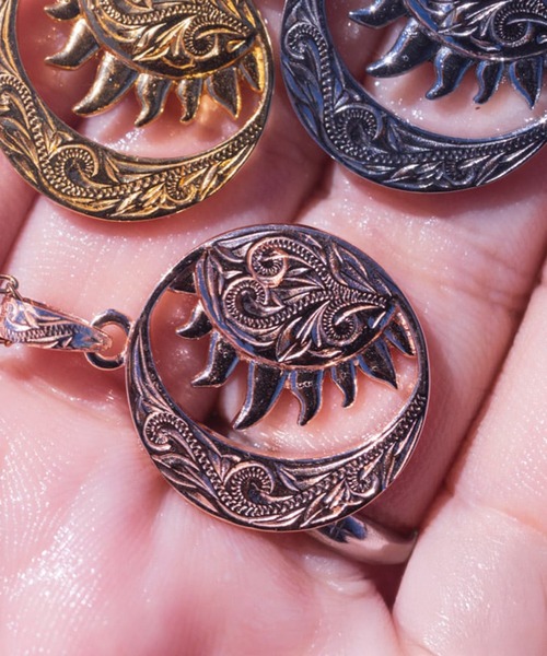moon&sun necklace/【ハワイアンジュエリー】【サージカルステンレス