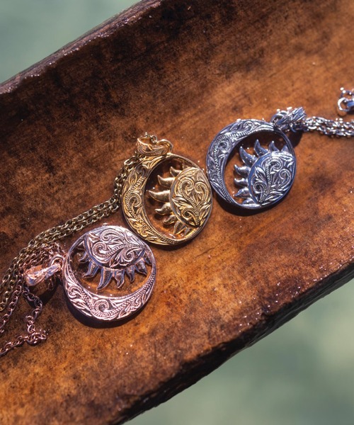 moon&sun necklace/【ハワイアンジュエリー】【サージカルステンレス