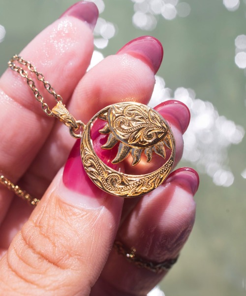 セール】moon&sun necklace/【ハワイアンジュエリー】【サージカル