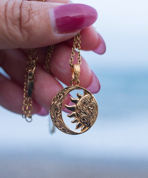moon&sun necklace/【ハワイアンジュエリー】【サージカルステンレス
