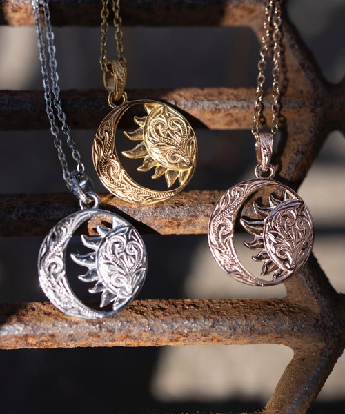 セール】moon&sun necklace/【ハワイアンジュエリー】【サージカル