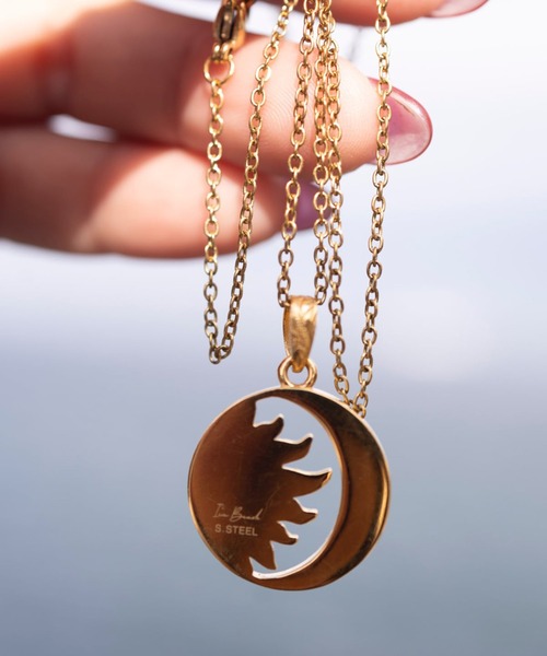 IRIEBEACH ハワイアンジュエリー ネックレス メンズ 316L moon&sun necklace/【ハワイアンジュエリー】【サージカルステンレス