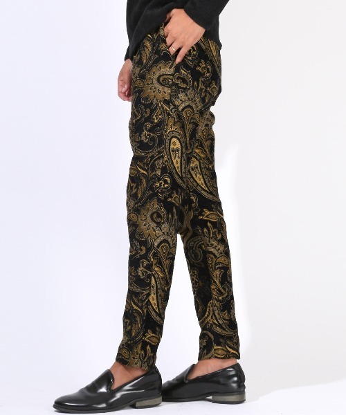 LUXSTYLE(ラグスタイル)の「ゴブラン織りペイズリー柄イージーパンツ(その他パンツ・メンズ・ブラック/ベージュ・L/M/XL)」の5枚目の写真