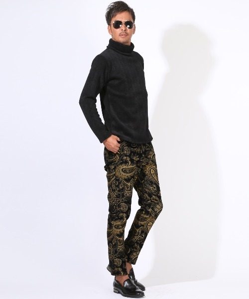 LUXSTYLE(ラグスタイル)の「ゴブラン織りペイズリー柄イージーパンツ(その他パンツ・メンズ・ブラック/ベージュ・L/M/XL)」の8枚目の写真