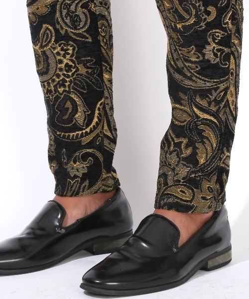 LUXSTYLE(ラグスタイル)の「ゴブラン織りペイズリー柄イージーパンツ(その他パンツ・メンズ・ブラック/ベージュ・L/M/XL)」の15枚目の写真