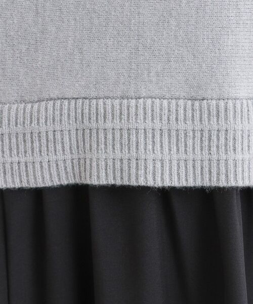 DRESKIP（ドレスキップ）の「異素材ドッキングワンピース（ワンピース・レディース・ブラック系4/グレー系4・01/02/03/04）」の6枚目の写真