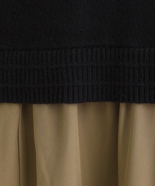 DRESKIP（ドレスキップ）の「異素材ドッキングワンピース（ワンピース・レディース・ブラック系4/グレー系4・01/02/03/04）」の10枚目の写真