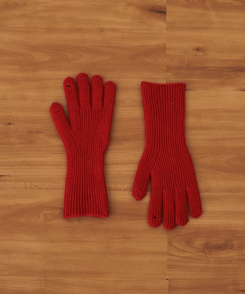 レア商品⭐︎ [Paloma Wool]新品.未使用ロングニット手袋　赤　通勤用 WILLIAM BRUNTON カシミヤロンググローブ-フィンガーレス｜ MARcourt