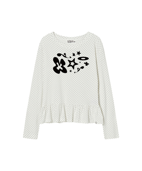 THE GREEN LAB（ザグリーンラボ）の「コズミックドットフリルロングスリーブ[アイボリー]（Tシャツ/カットソー・レディース・その他・FREE）」の13枚目の写真