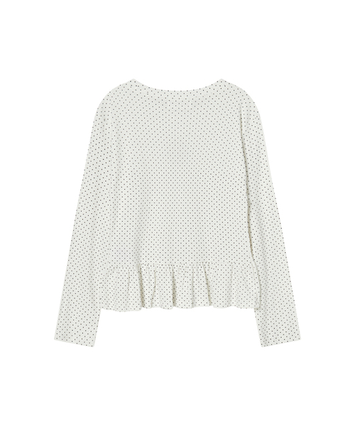 THE GREEN LAB（ザグリーンラボ）の「コズミックドットフリルロングスリーブ[アイボリー]（Tシャツ/カットソー・レディース・その他・FREE）」の12枚目の写真