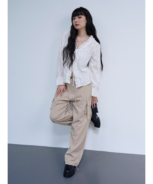 THE GREEN LAB（ザグリーンラボ）の「ポケットストラップストリングジョガーパンツ[ベージュ]（スウェットパンツ・レディース・その他・FREE）」の2枚目の写真