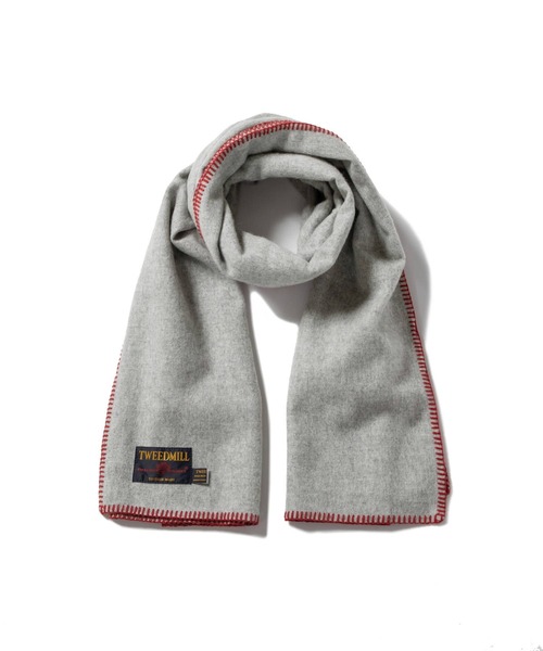 TWEED MILL(ツイードミル)の「TWEEDMILL Lambswool Blanket Stitch ツイードミル ラムウール ブランケットステッチ ストール(ストール/ショール・レディース・シルバー系/ストーン/ブラック系1・ONE SIZE)」の1枚目の写真