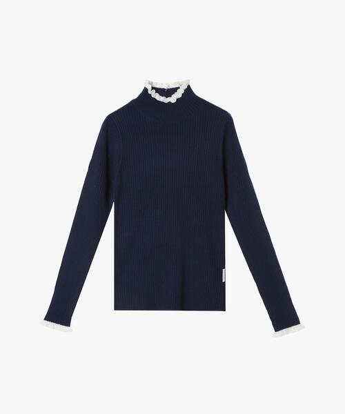 To b. by agnes b.（トゥービーバイアニエスベー）の「【Outlet】メランジリブタートル（ニット/セーター・レディース・ネイビー・FREE）」の9枚目の写真