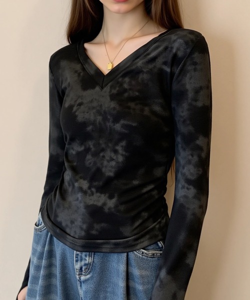 cammie(キャミー)の「タイダイ染め長袖トップス(その他トップス・レディース・グレー/ブラック・M/L)」の6枚目の写真