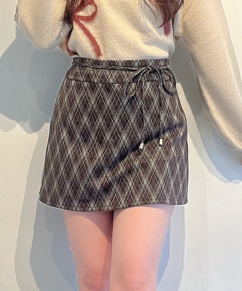 one way（ワンウェイ）の「サイドスリット台形スカート（スカート・レディース・ブルー系その他/ブラウン系その他・FREE）」の2枚目の写真