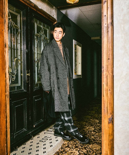 niko and...（ニコアンド）の「ネップツイードロングコート（ダウンジャケット/コート・メンズ・グレー/ブラウン・LARGE/MEDIUM）」の3枚目の写真