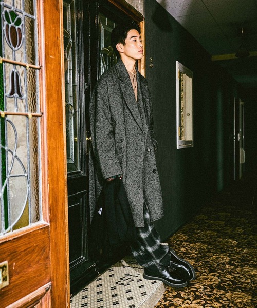 niko and...（ニコアンド）の「ネップツイードロングコート（ダウンジャケット/コート・メンズ・グレー/ブラウン・LARGE/MEDIUM）」の4枚目の写真