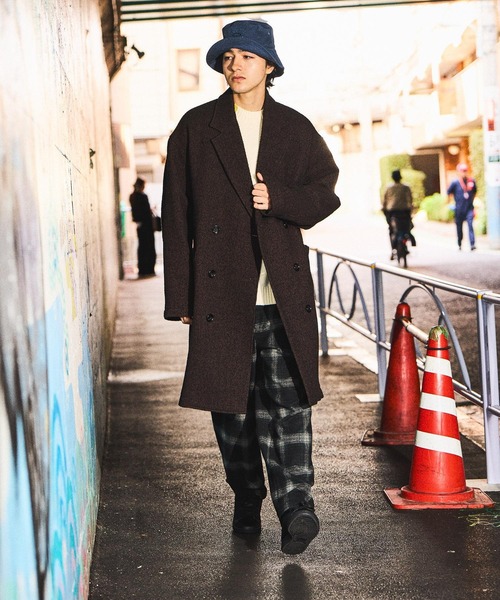 niko and...（ニコアンド）の「ネップツイードロングコート（ダウンジャケット/コート・メンズ・グレー/ブラウン・LARGE/MEDIUM）」の8枚目の写真