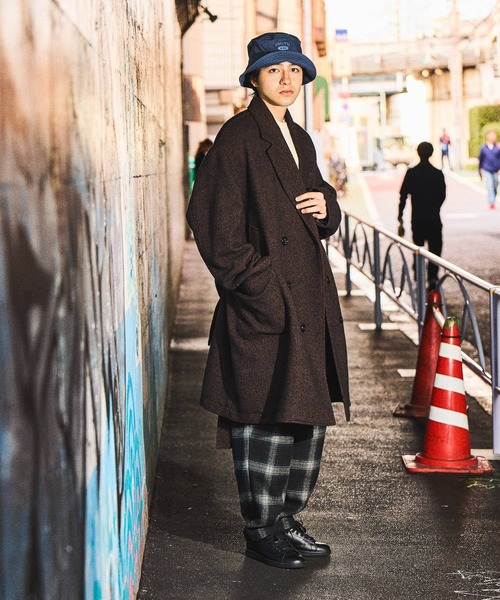 niko and...（ニコアンド）の「ネップツイードロングコート（ダウンジャケット/コート・メンズ・グレー/ブラウン・LARGE/MEDIUM）」の9枚目の写真