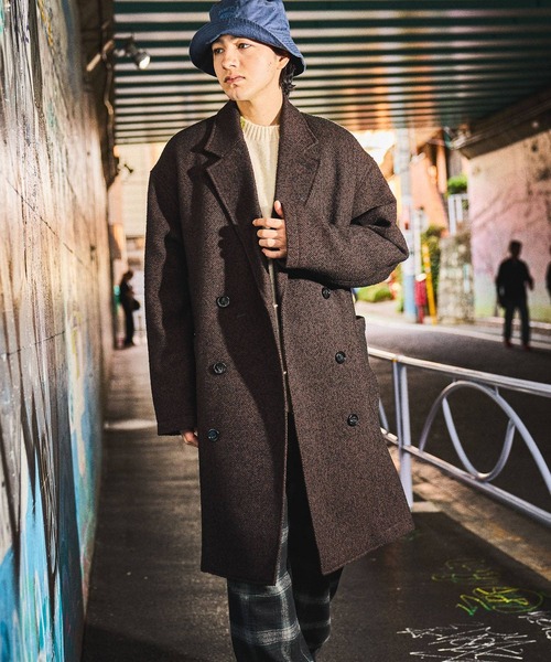 niko and...（ニコアンド）の「ネップツイードロングコート（ダウンジャケット/コート・メンズ・グレー/ブラウン・LARGE/MEDIUM）」の11枚目の写真