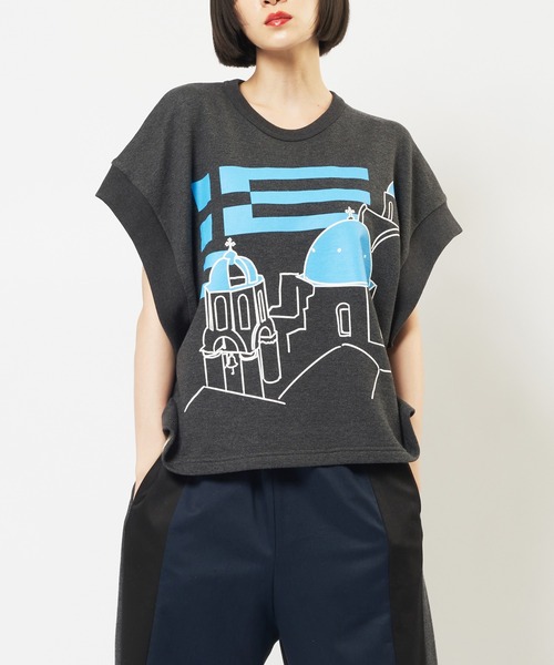 gomme(ゴム)の「テーマプリントT(Tシャツ/カットソー・レディース・チャコールグレー/トップグレー/ブラック・MEDIUM)」の2枚目の写真