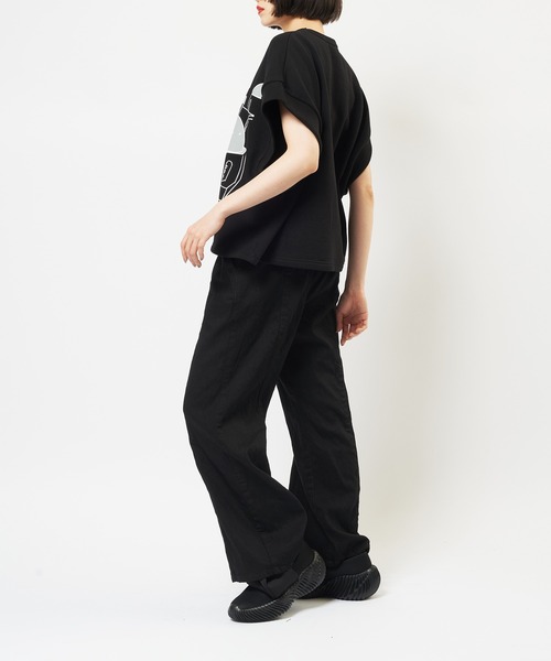 gomme(ゴム)の「テーマプリントT(Tシャツ/カットソー・レディース・チャコールグレー/トップグレー/ブラック・MEDIUM)」の6枚目の写真
