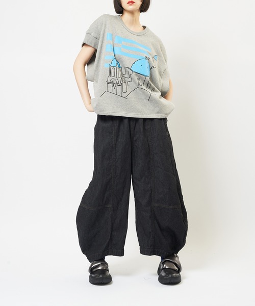 gomme(ゴム)の「テーマプリントT(Tシャツ/カットソー・レディース・チャコールグレー/トップグレー/ブラック・MEDIUM)」の7枚目の写真