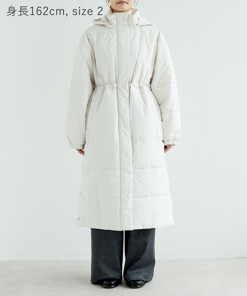 N.O.R.C（ノーク）の「中綿ロングキルトコート【ファンクション】（その他アウター・レディース・ブラック/アイボリー・S/M）」の3枚目の写真