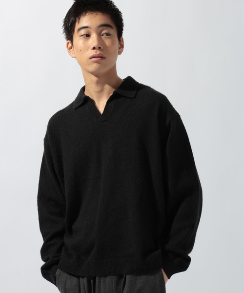 niko and...(ニコアンド)の「シュクジュウスキッパーニット(ニット/セーター・メンズ・ブラック/ベージュ・MEDIUM/LARGE)」の2枚目の写真