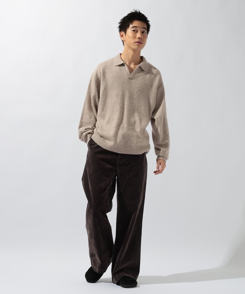 niko and...(ニコアンド)の「シュクジュウスキッパーニット(ニット/セーター・メンズ・ブラック/ベージュ・MEDIUM/LARGE)」の6枚目の写真