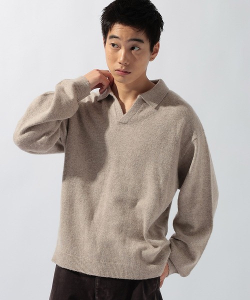 niko and...(ニコアンド)の「シュクジュウスキッパーニット(ニット/セーター・メンズ・ブラック/ベージュ・MEDIUM/LARGE)」の8枚目の写真