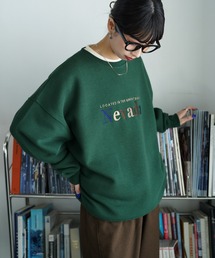 裏起毛アソートカラフルロゴ刺繍スウェット
