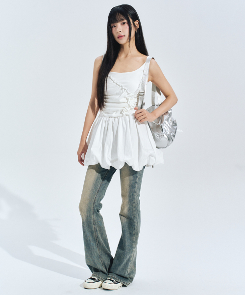 ZEROPLANET（ゼロプラネット）の「メイウォッシングブーツカットデニムパンツ[ブルー]（デニムパンツ・レディース・ブルー・SMALL/MEDIUM）」の4枚目の写真