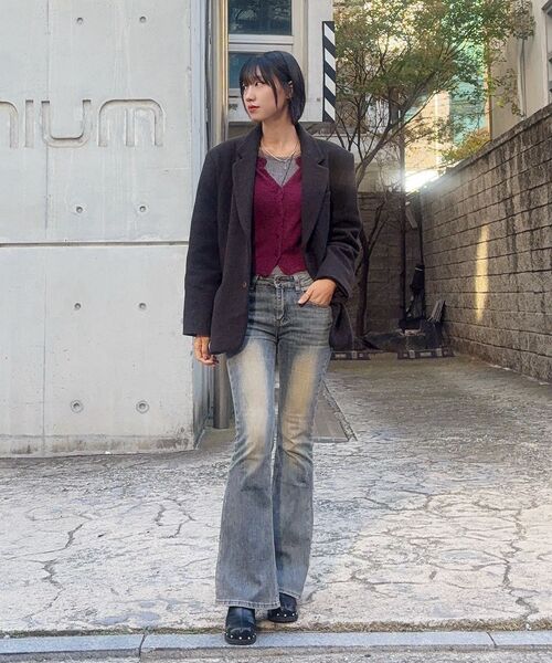 ZEROPLANET（ゼロプラネット）の「メイウォッシングブーツカットデニムパンツ[ブルー]（デニムパンツ・レディース・ブルー・SMALL/MEDIUM）」の6枚目の写真