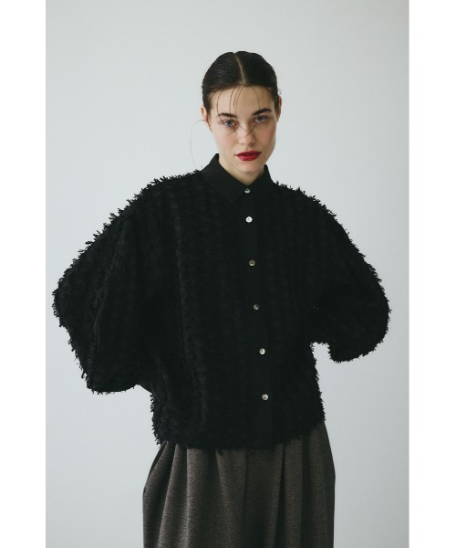 HeRIN.CYE(ヘリンドットサイ)の「Cut jacquard shirt カットジャガードシャツ(シャツ/ブラウス・レディース・ブラック/ホワイト・FREE)」の2枚目の写真